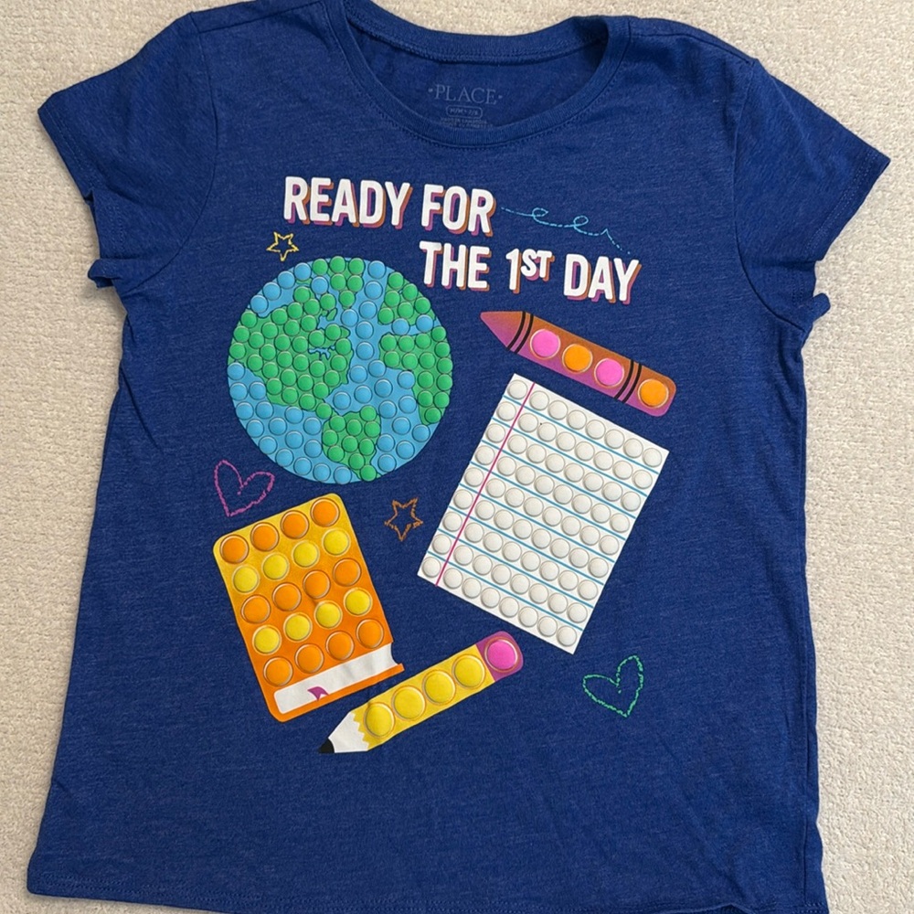 The Children’s Place First Day of School Pop IT shirt kids size 7/8 EUC